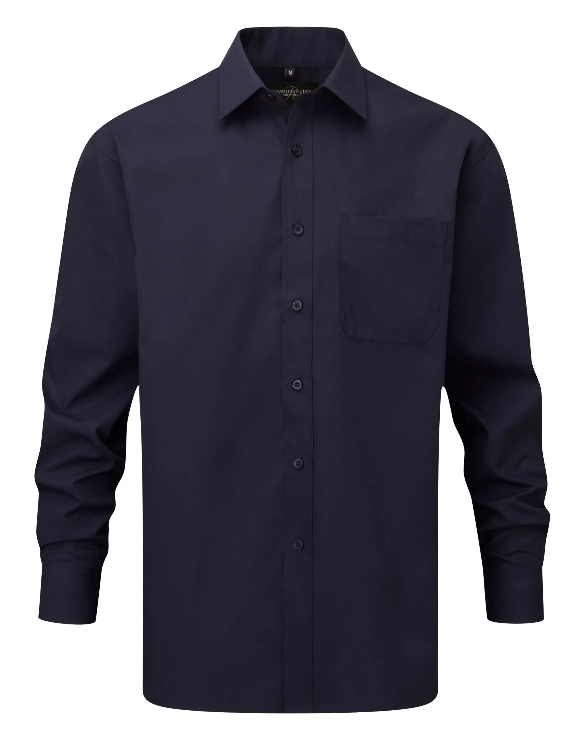 934M Russell Collection Men LS Classic Poplin