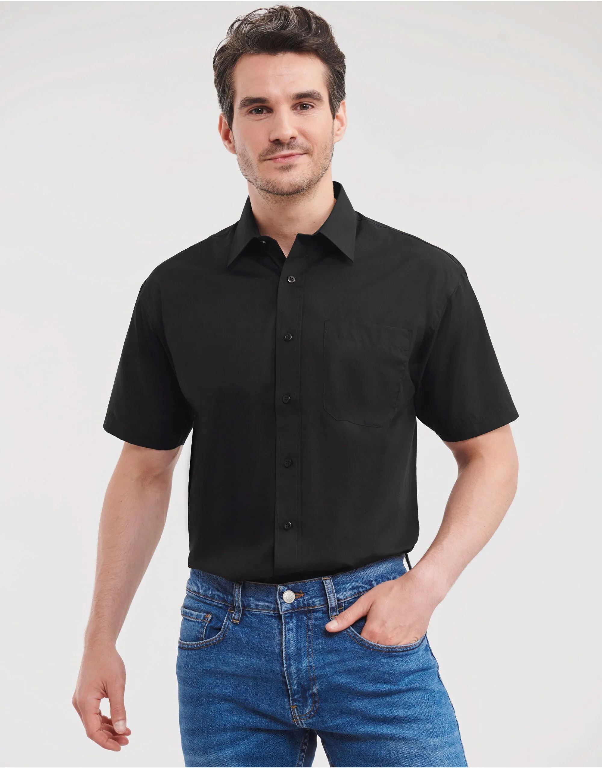 935M Russell Collection Men SS Classic Poplin
