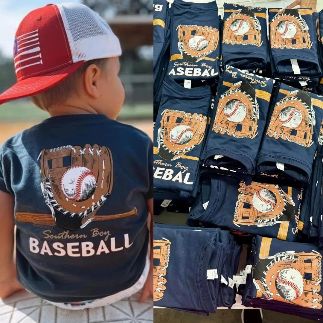 Baseball Glove Boy's Short Sleeve Shirt