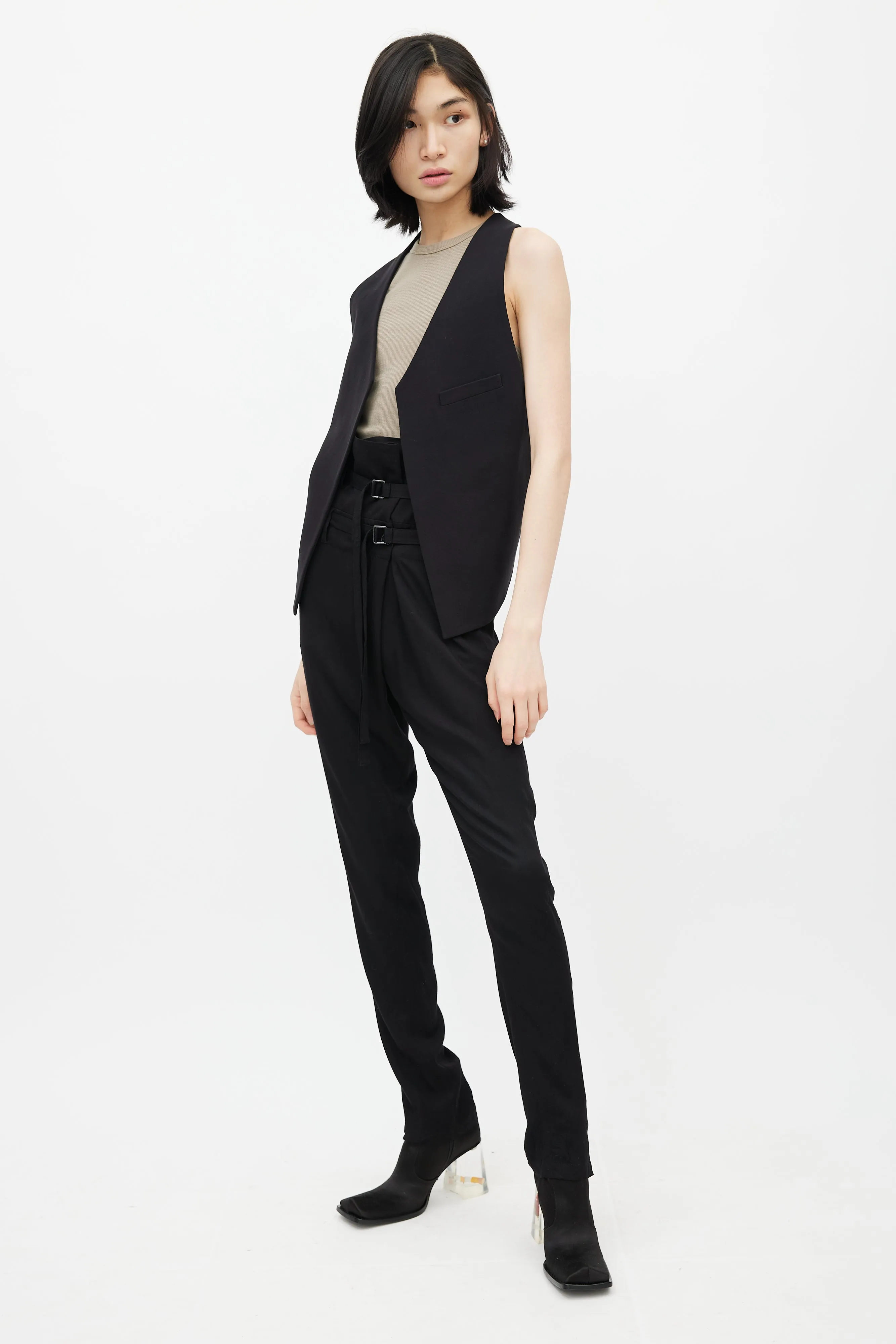 Black Open Back Vest
