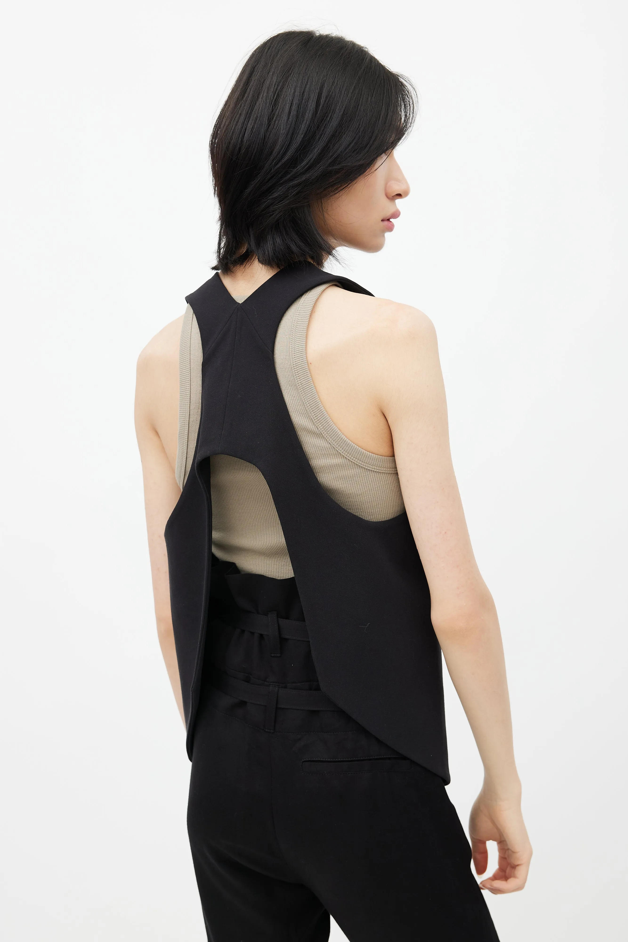 Black Open Back Vest