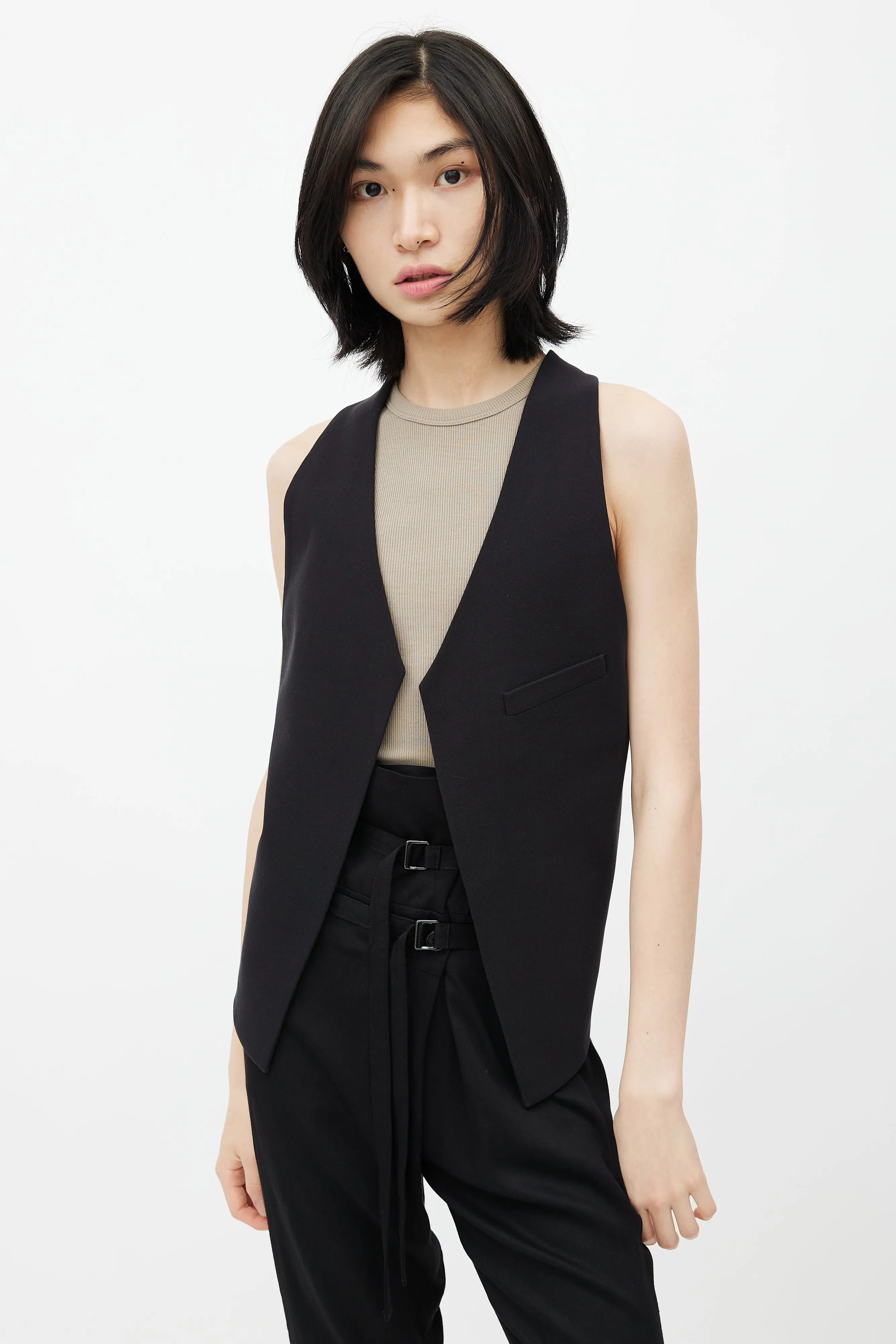 Black Open Back Vest