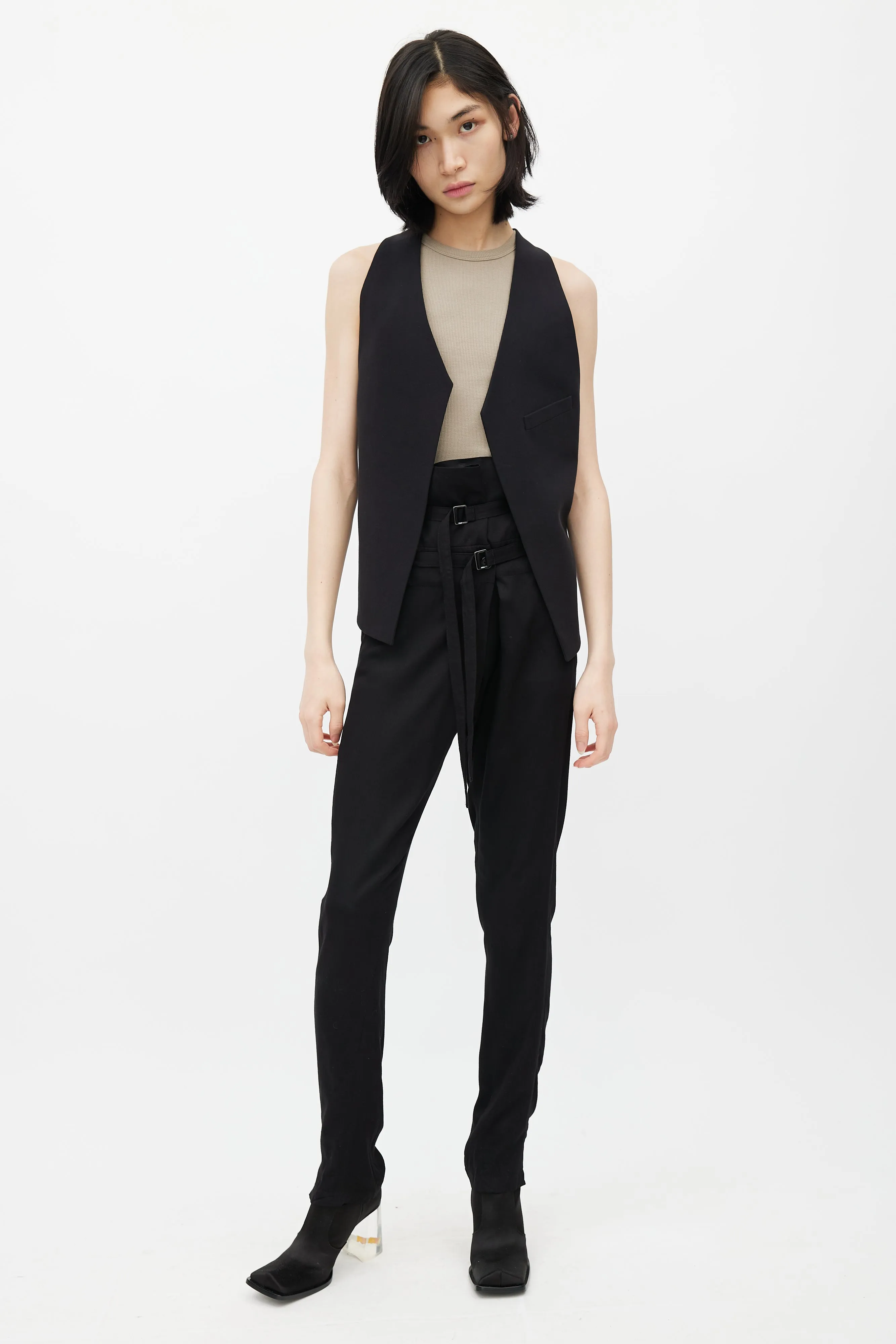 Black Open Back Vest
