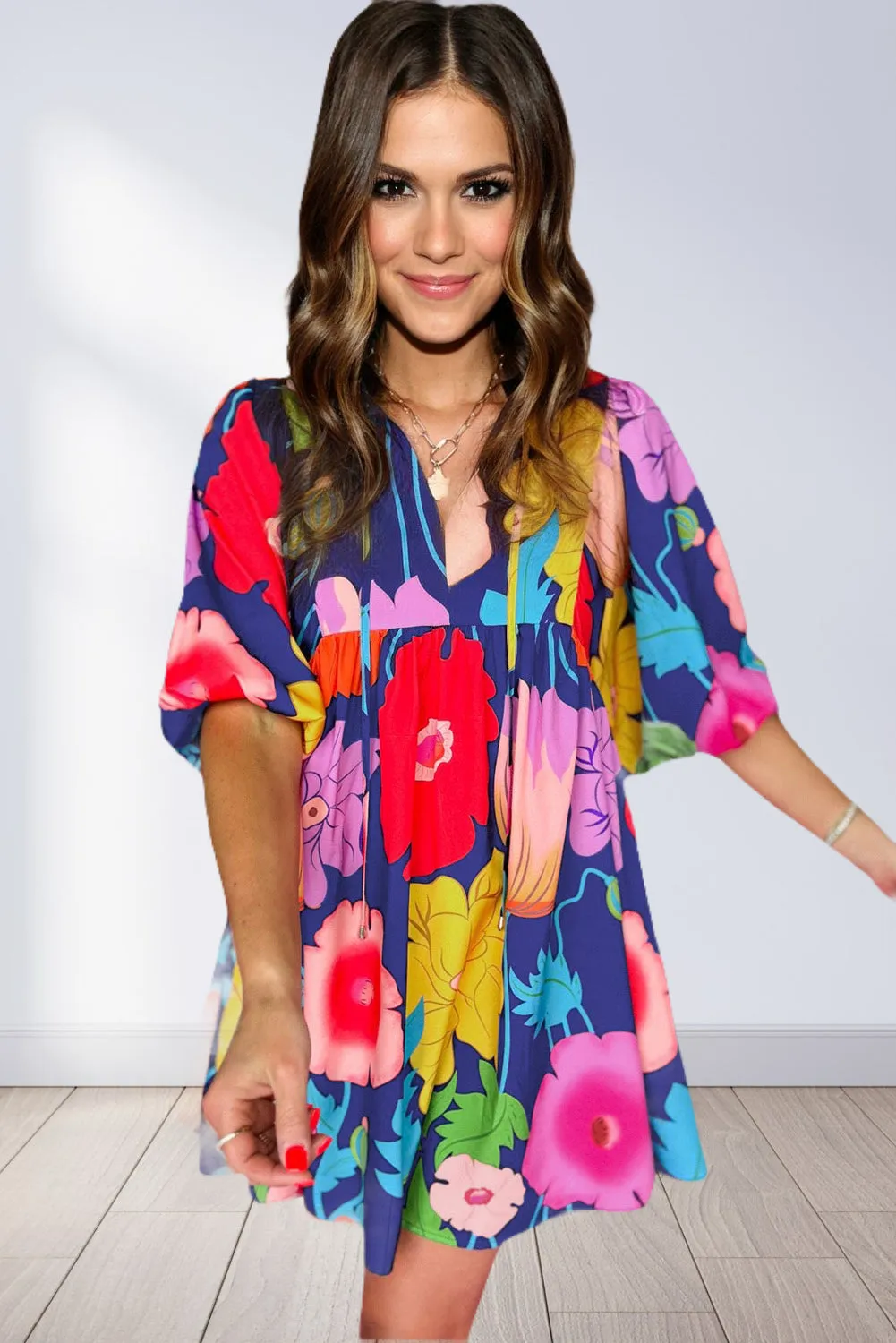 Bold Floral Shift Dress