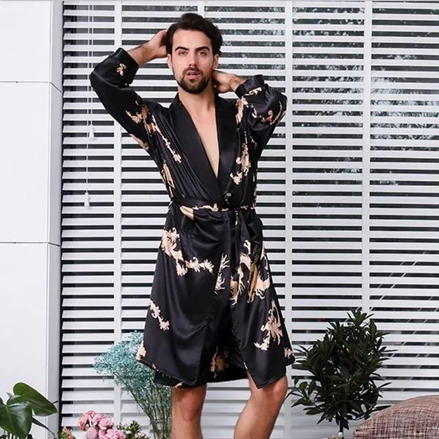 Chinese Men Spa Robe Home Dress Solid Kimono Sleepwear Cotton Nightwear Nightgown Dressing Bathrobe Gown Oversize 4XL 5XL