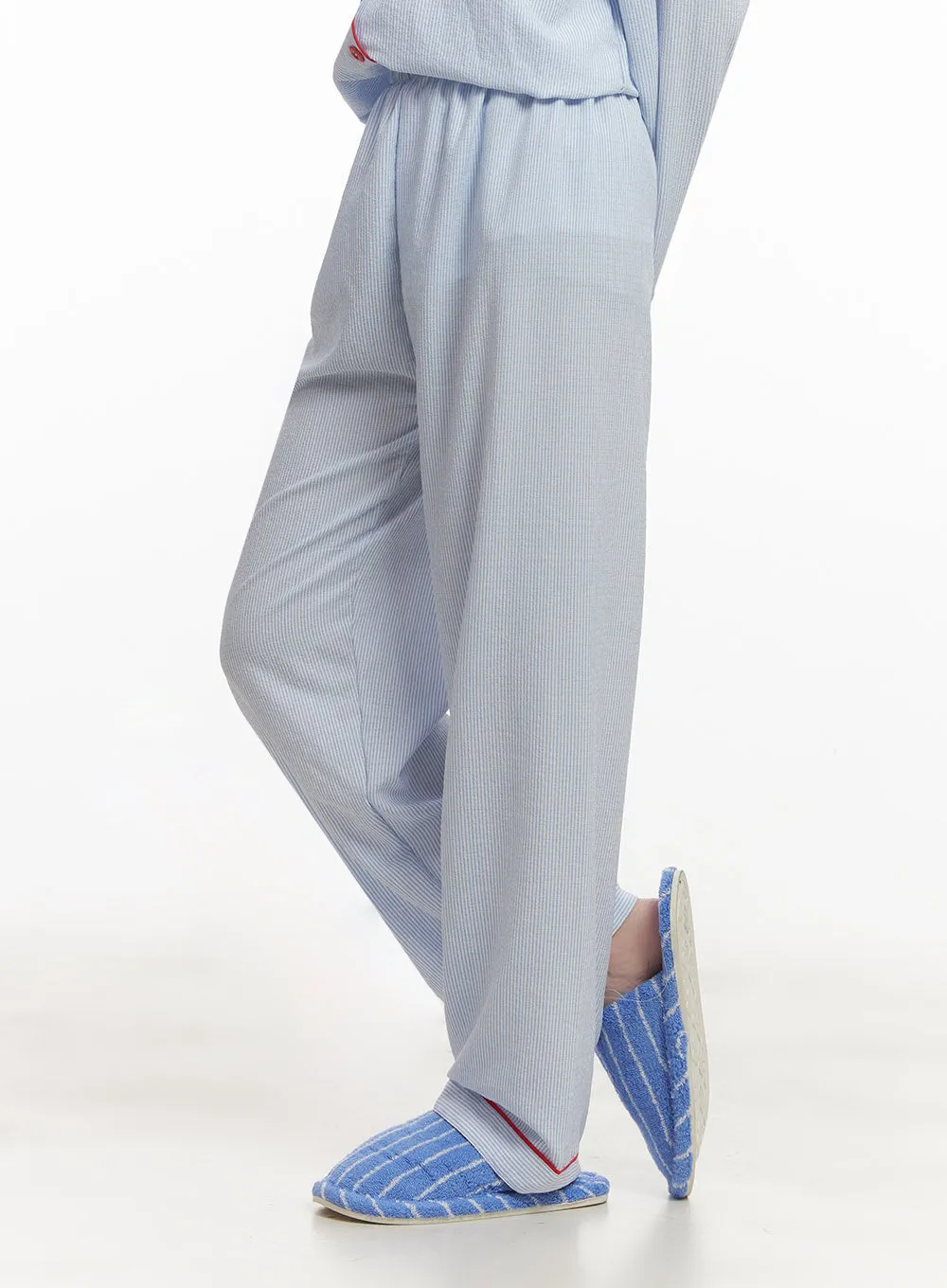 Comfy Stripe Buttoned Pajama Set IM504