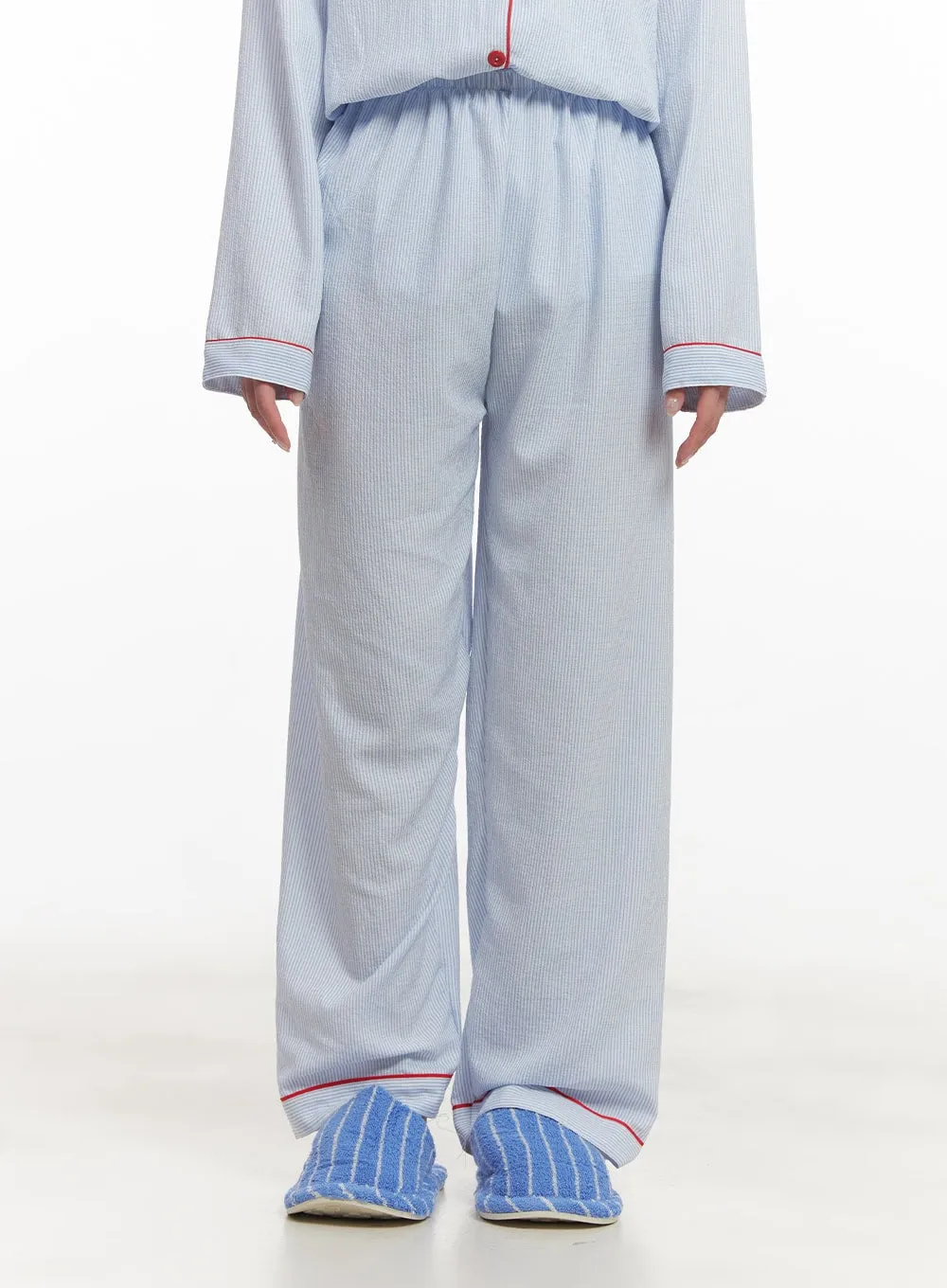 Comfy Stripe Buttoned Pajama Set IM504