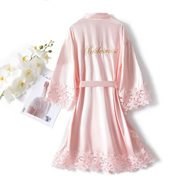 Embroidered High Quality Brides or Bridesmaids Bathrobe