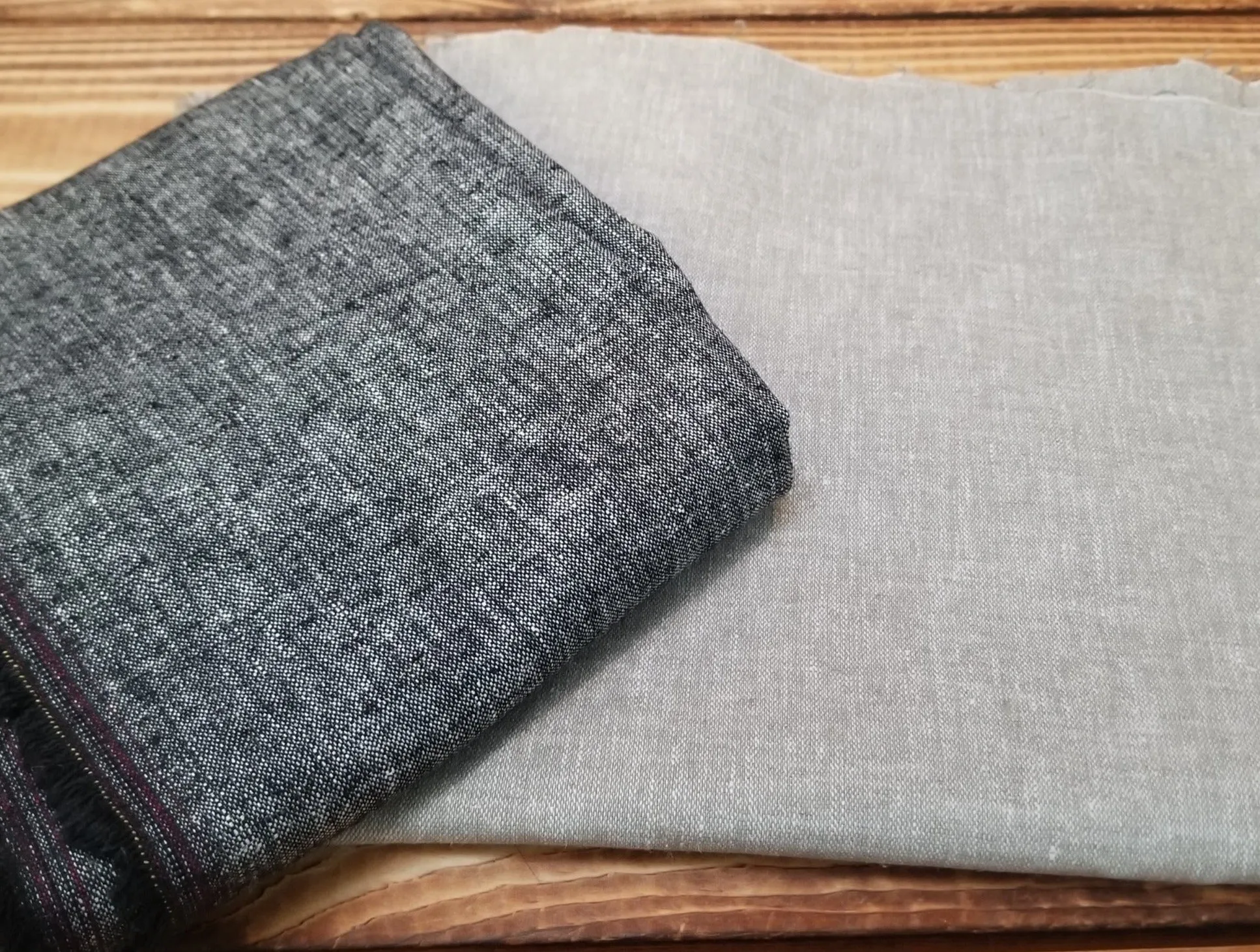 Fashion Cotton Linen Spandex Stretch Two Tone Green Woven-Sold by the yard