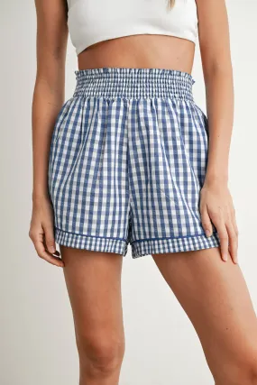 Garterized Gingham Shorts - BMP7658