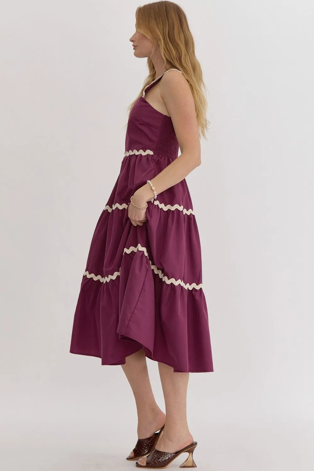 Josie Midi Dress in Plum