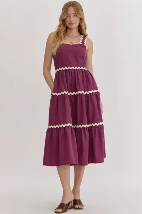 Josie Midi Dress in Plum