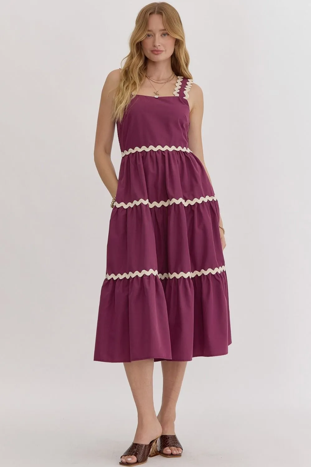 Josie Midi Dress in Plum