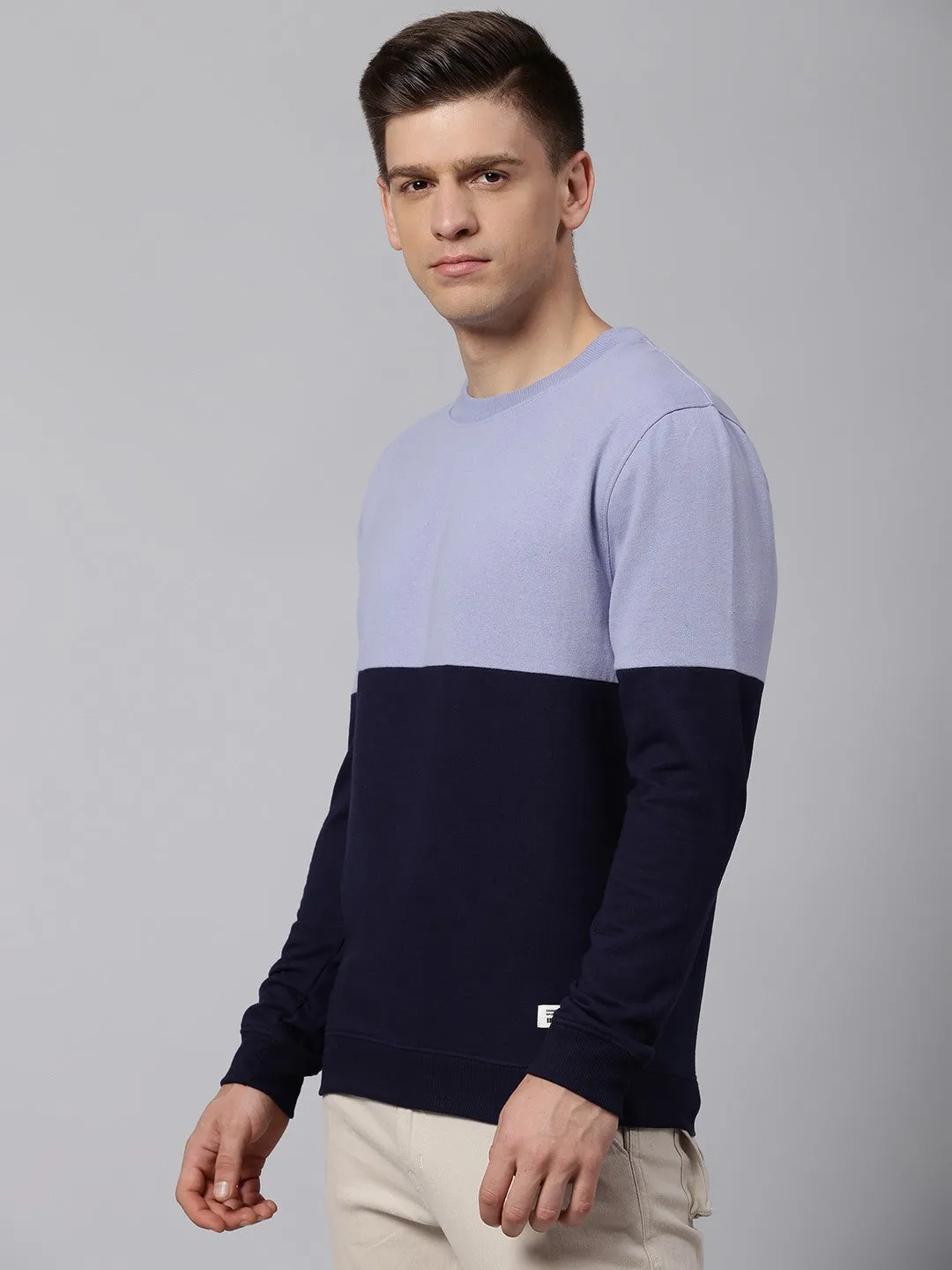 Mens Long-Sleeve Sweatshirt - Lightweight Casual Sweatshirt  (Light Blue)