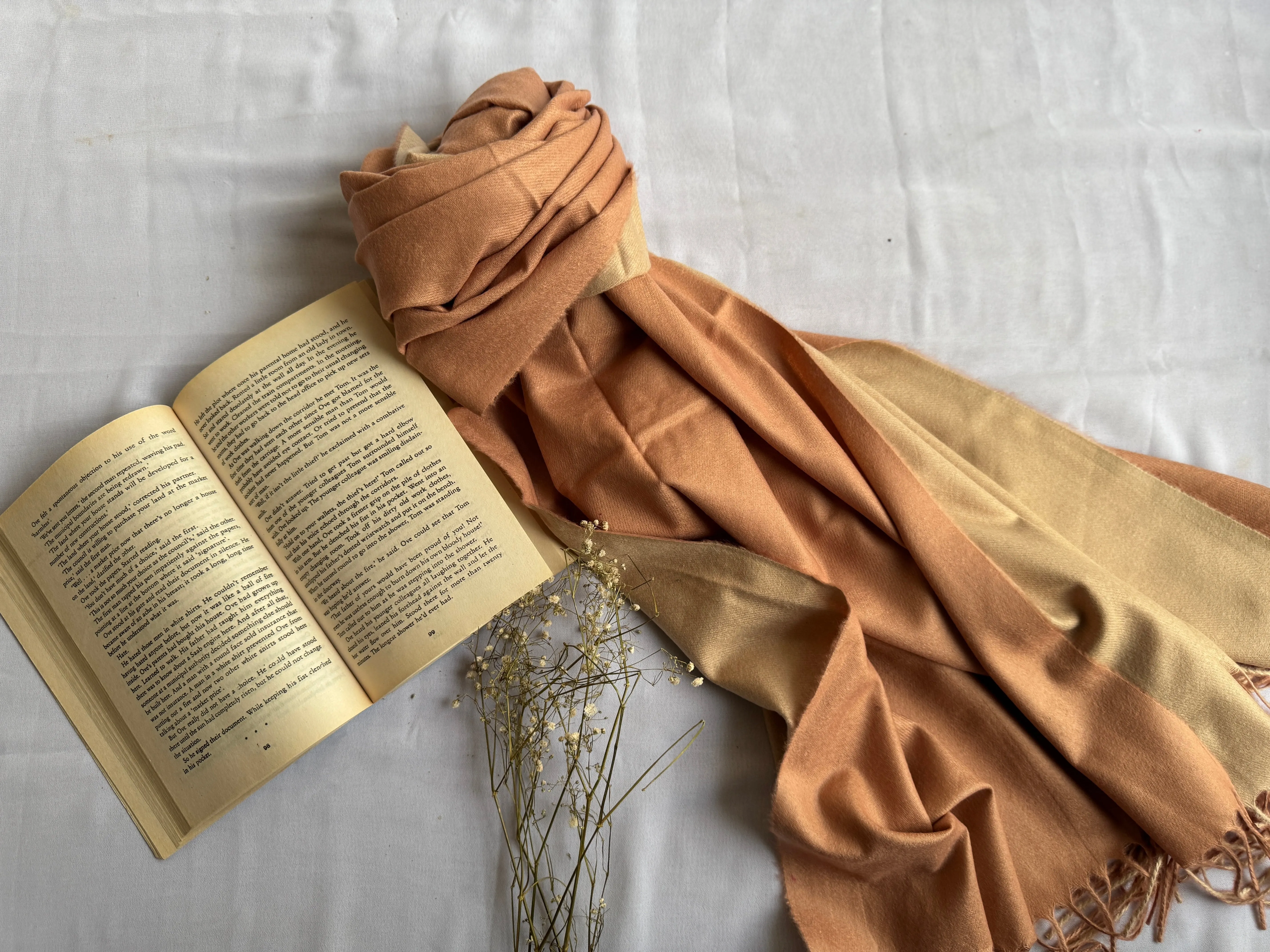 Reversible Woollen Pashmina- Mocha Nude
