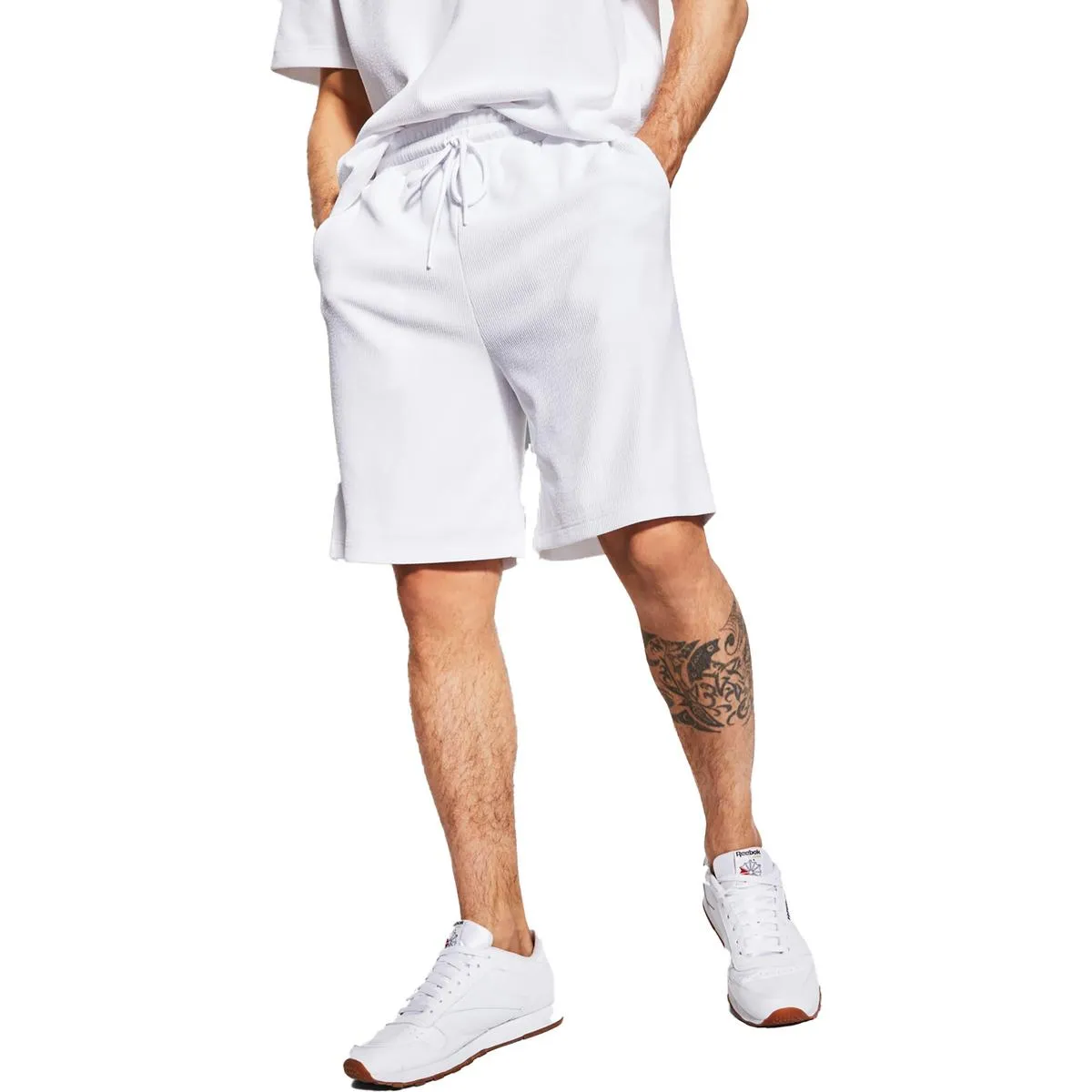Royalty By Maluma Mens Relaxed Fit Textured Casual Shorts