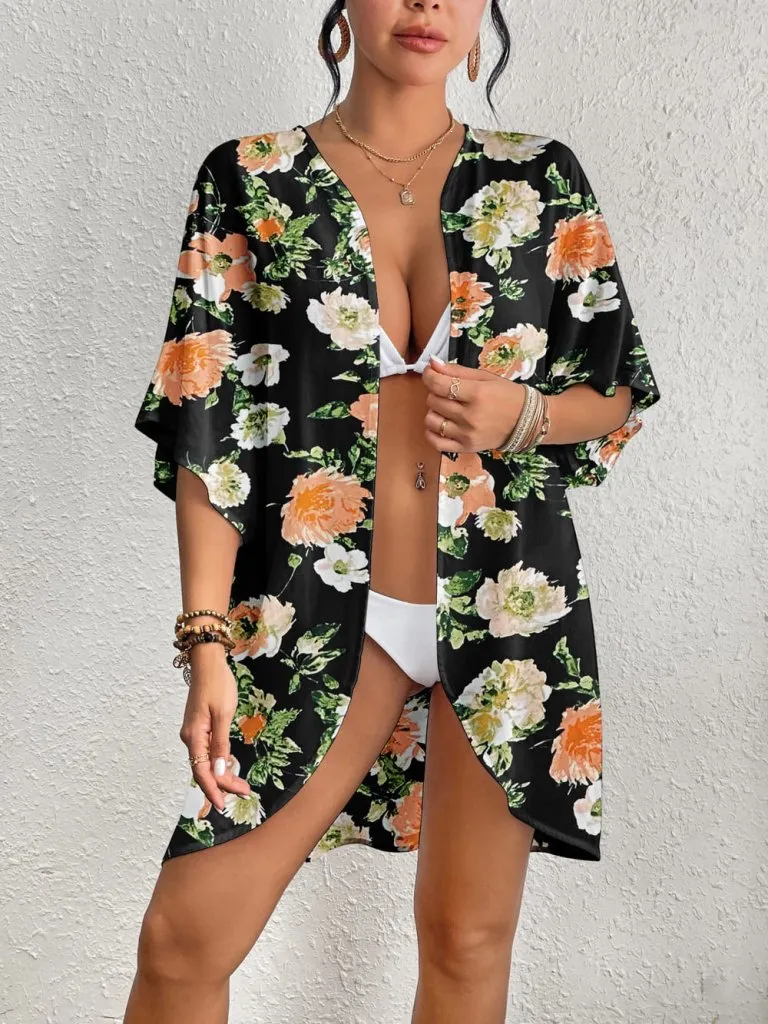 Tie Dye Short Sleeve Kimono Cardigan
