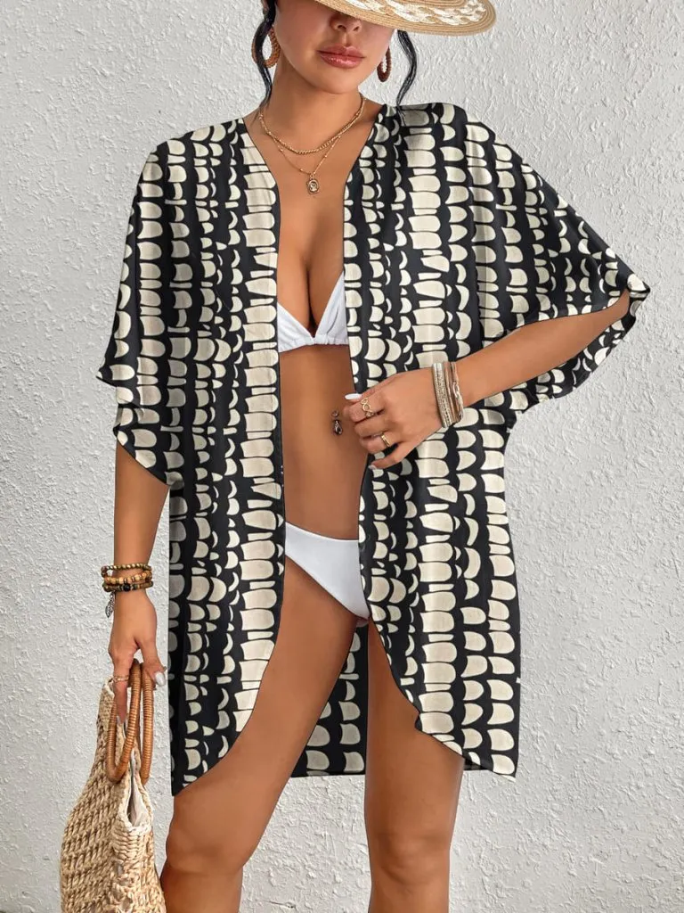 Tie Dye Short Sleeve Kimono Cardigan