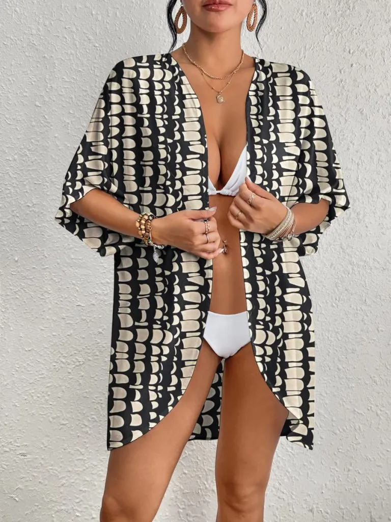 Tie Dye Short Sleeve Kimono Cardigan