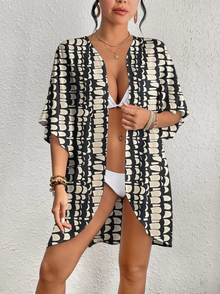 Tie Dye Short Sleeve Kimono Cardigan