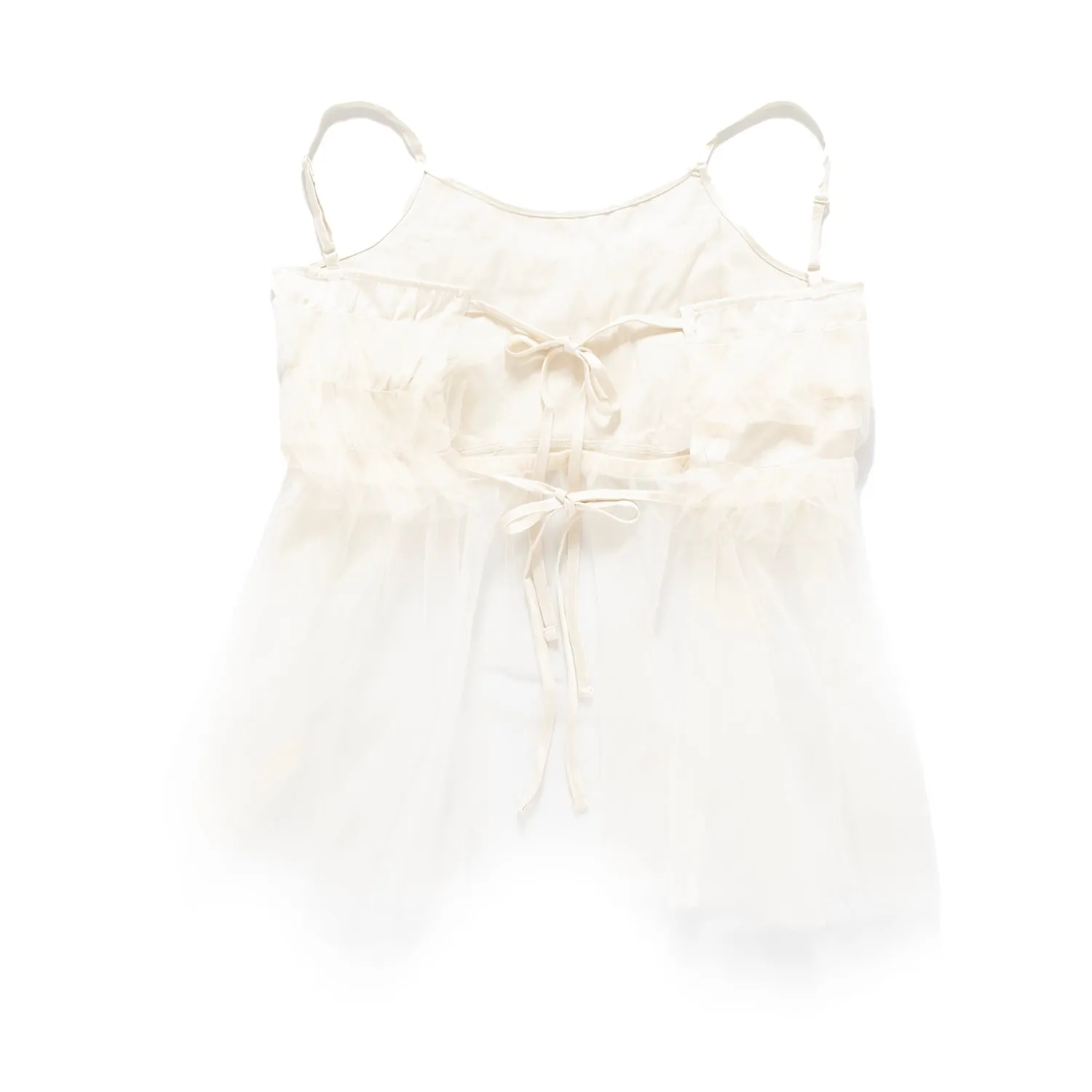 (VT1477) 2 Ways See Through Gathered Vest